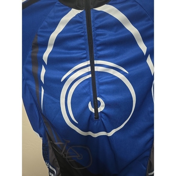 Maks Men's Cycling Jersey Medium Blue MTB Road Bike Short Sleeve Performance - Picture 3 of 16